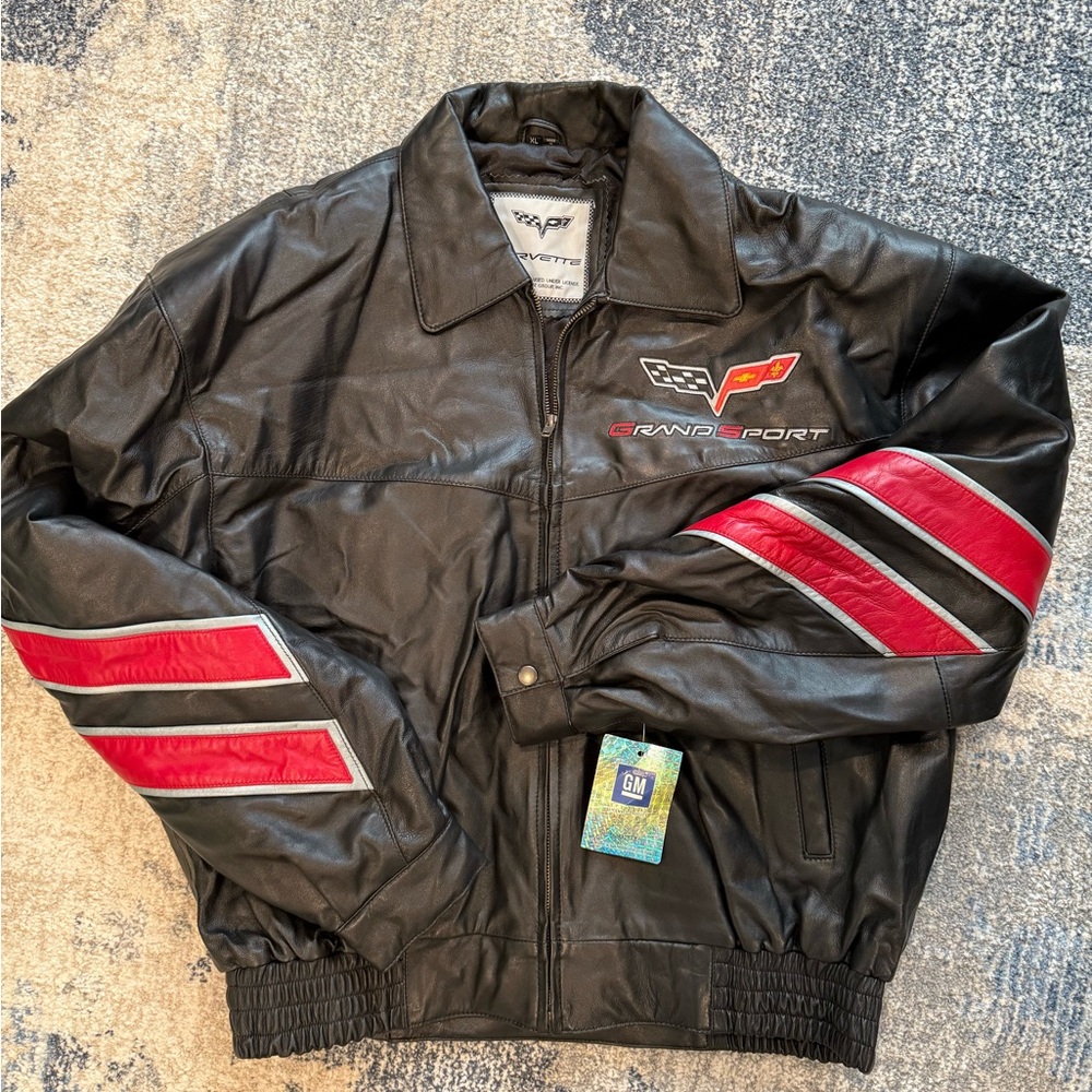 Black and Red Bomber Jacket with Sporty Stripes